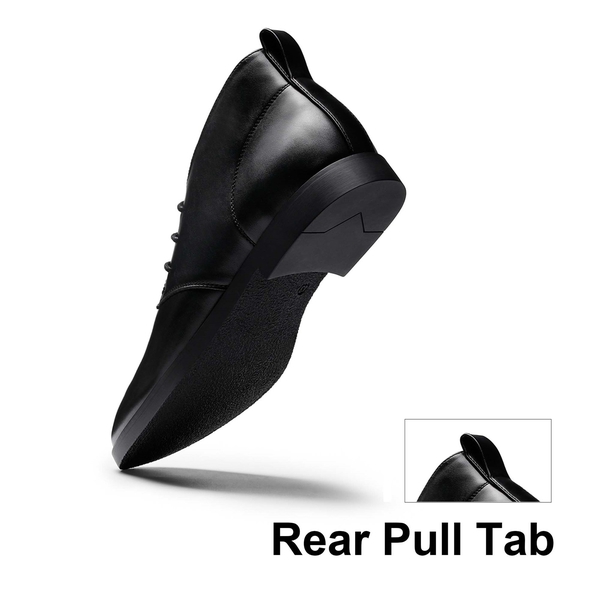 Men's Synthetic Leather Ankle Chukka Boots - BLACK - 4