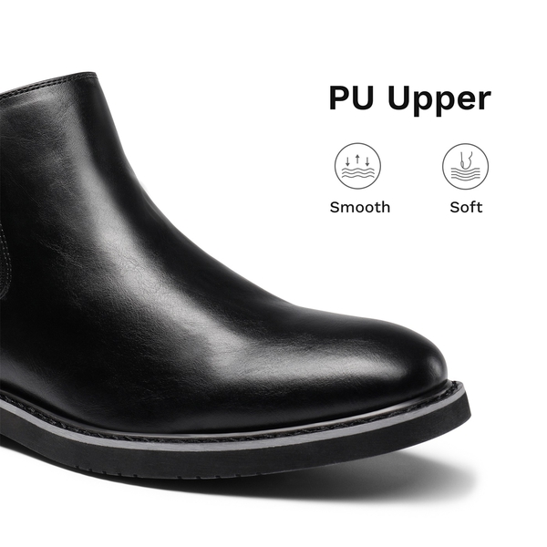 Men's Vegan Leather Chelsea Boots - BLACK - 1