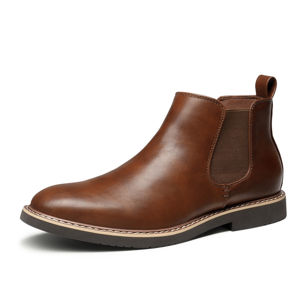 Men's Vegan Leather Chelsea Boots - BROWN -  0
