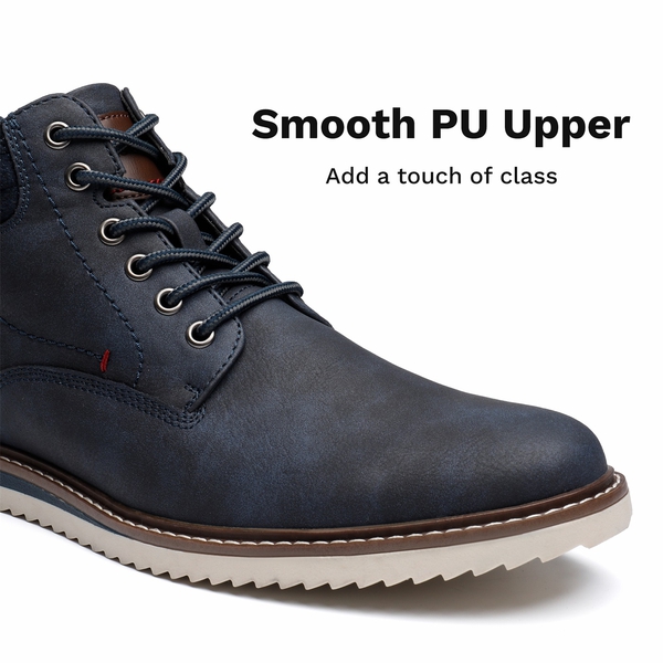 Men's Casual Durable Motorcycle Chukka Boots - BLUE - 1