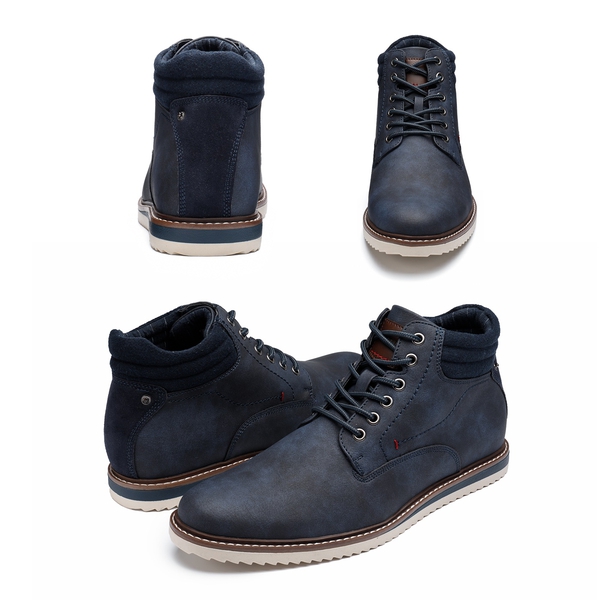 Men's Casual Durable Motorcycle Chukka Boots - BLUE - 4
