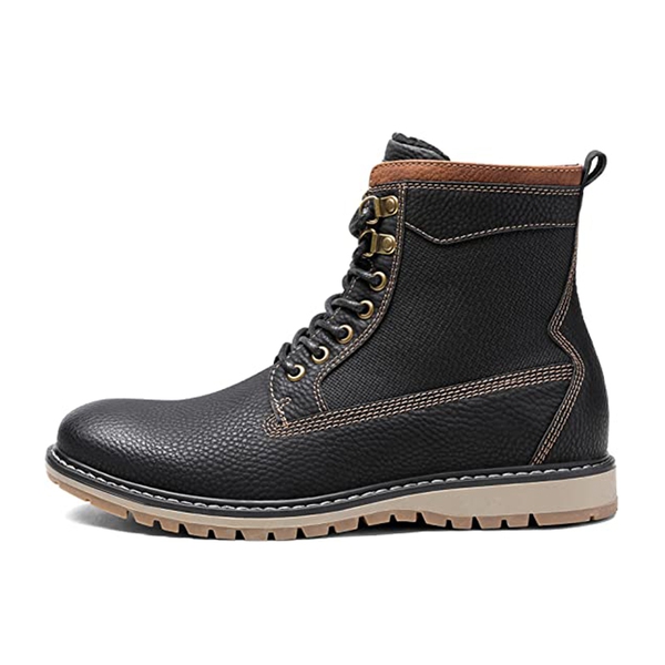 Men's Warm Fur Oxford Dress Chukka Boots - BLACK - 1