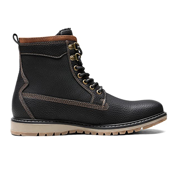 Men's Warm Fur Oxford Dress Chukka Boots - BLACK - 2