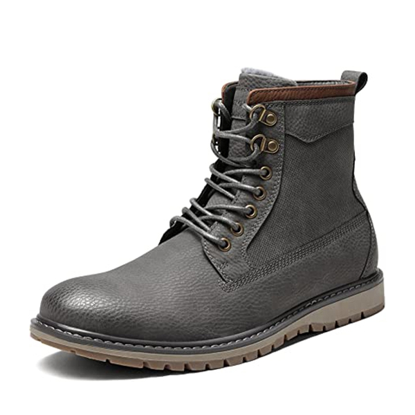 Men's Warm Fur Oxford Dress Chukka Boots - GREY -  0