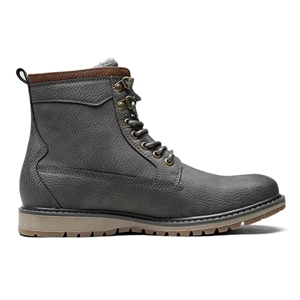 Men's Warm Fur Oxford Dress Chukka Boots - GREY - 1