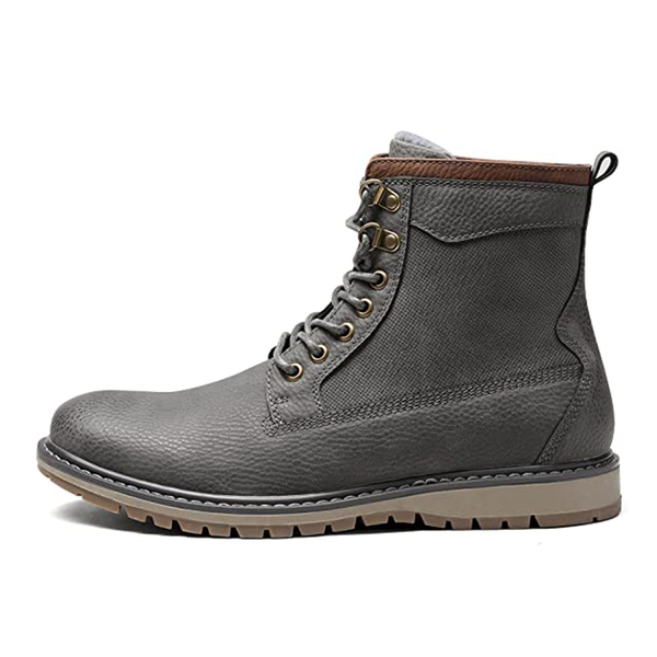 Men's Warm Fur Oxford Dress Chukka Boots - GREY - 2