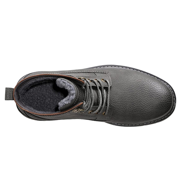 Men's Warm Fur Oxford Dress Chukka Boots - GREY - 3