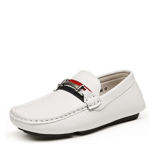 Boys' Smart Casual Non-Slip Bit Loafers - WHITE -  0