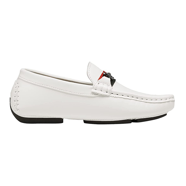 Boys' Smart Casual Non-Slip Bit Loafers - WHITE - 1