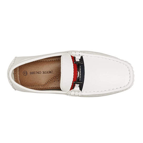 Boys' Smart Casual Non-Slip Bit Loafers - WHITE - 3