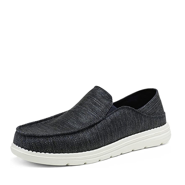 Men's Comfortable Textile Slip On Casual Loafers - NAVY -  0