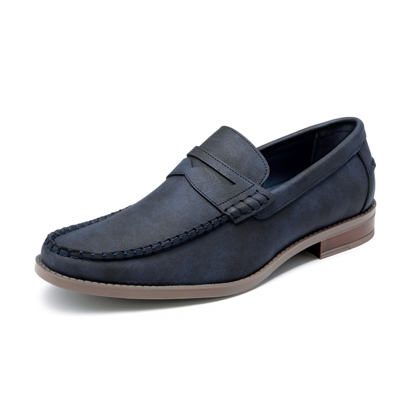 Men's Soft Comfortable Faux Leather Penny Loafers - BLUE -  0