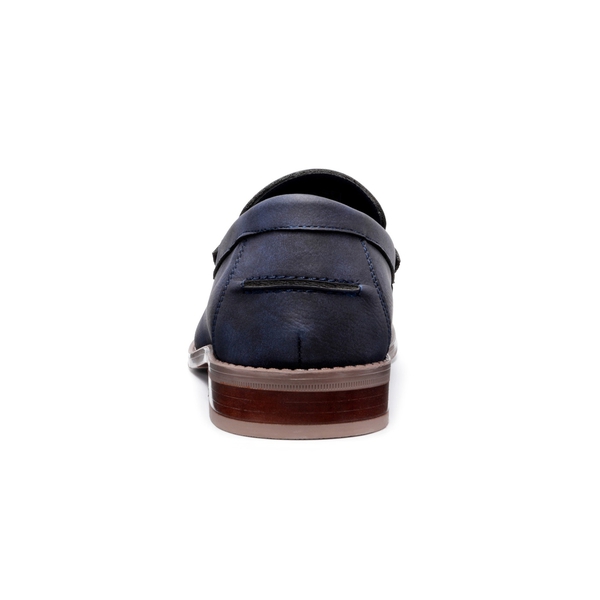 Men's Soft Comfortable Faux Leather Penny Loafers - BLUE - 3