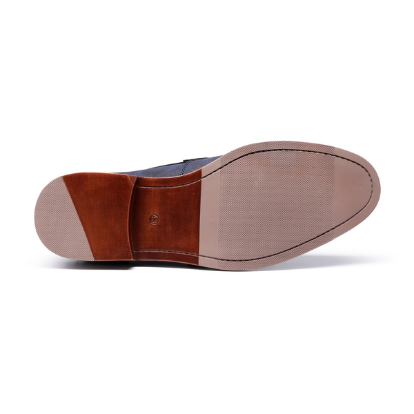 Men's Soft Comfortable Faux Leather Penny Loafers - BLUE - 4