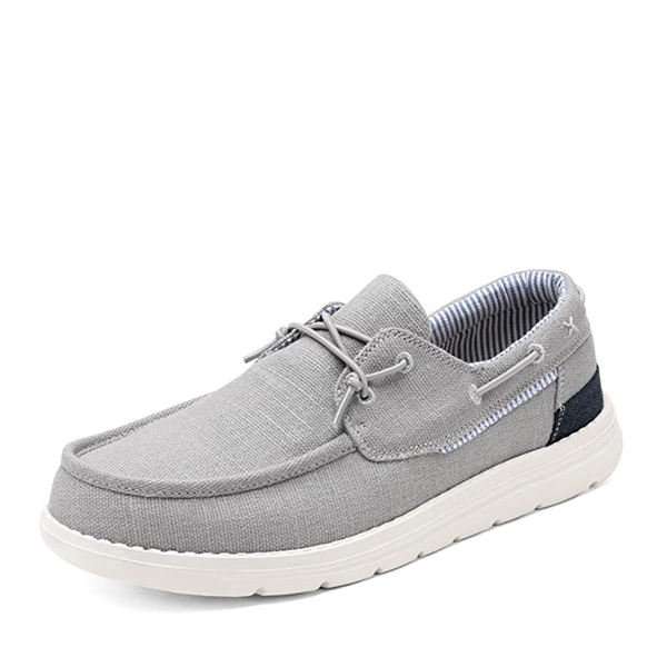 Minimalist Men's Slip On  Canvas Loafers - GREY -  0