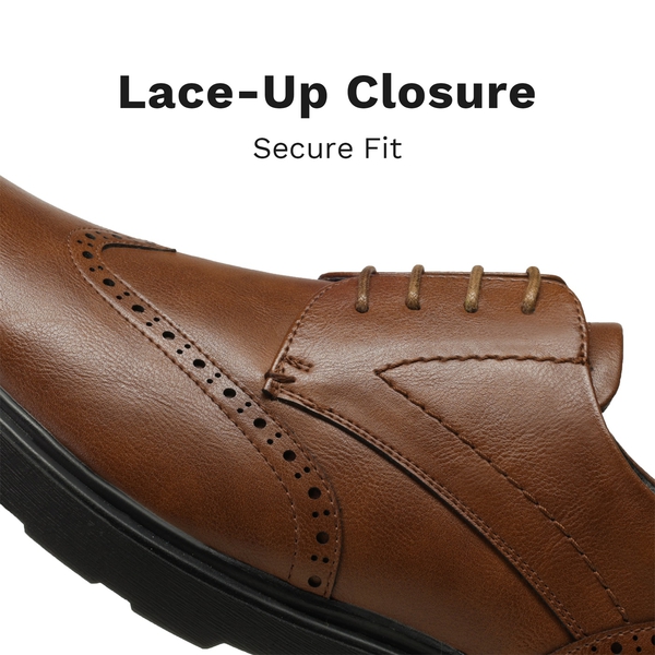 Men's Refined Wingtip Oxford Shoes - BROWN - 2