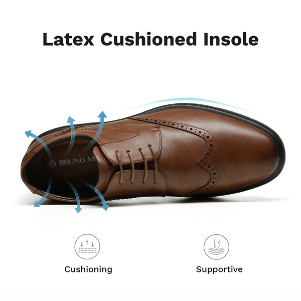 Men's Refined Wingtip Oxford Shoes - BROWN - 3