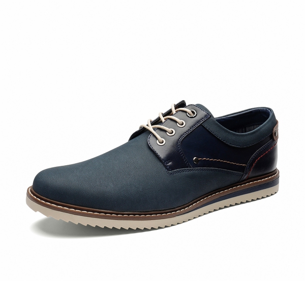 Men's Lace-Up Casual Oxford Shoes - BLUE -  0