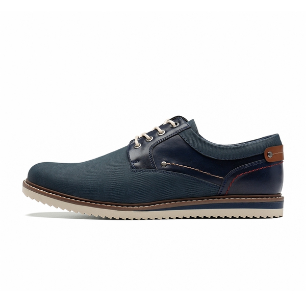 Men's Lace-Up Casual Oxford Shoes - BLUE - 1