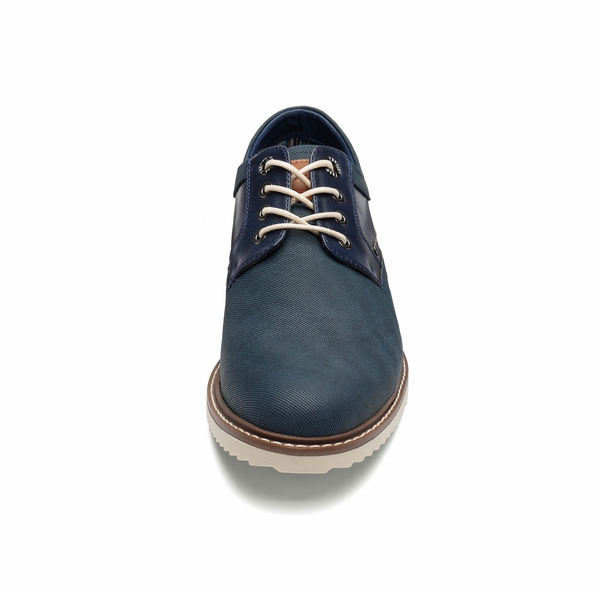 Men's Lace-Up Casual Oxford Shoes - BLUE - 2