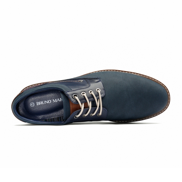 Men's Lace-Up Casual Oxford Shoes - BLUE - 3