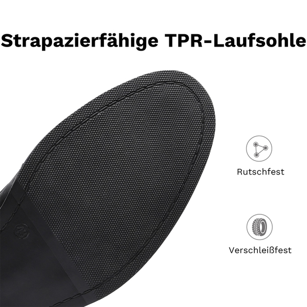 Men's Synthetic Leather Derby Shoes with Stiching - BLACK - 3