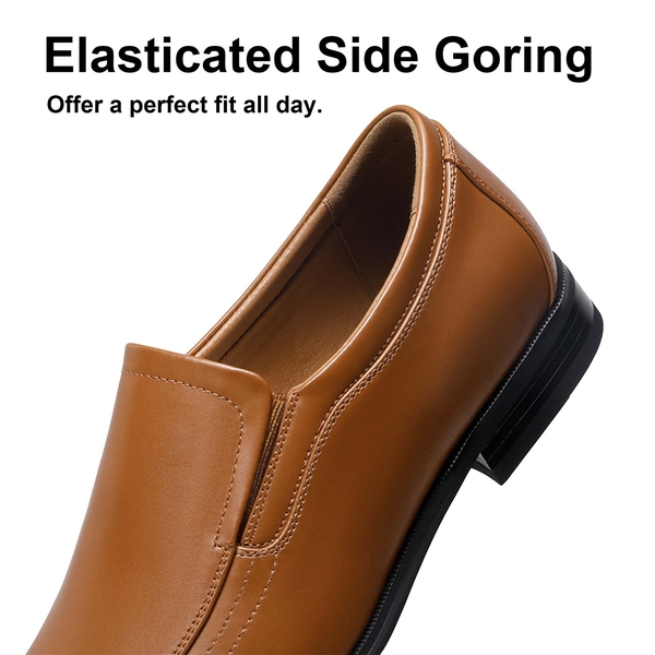 Men's Formal Slip-On Dress Loafers - BROWN - 2