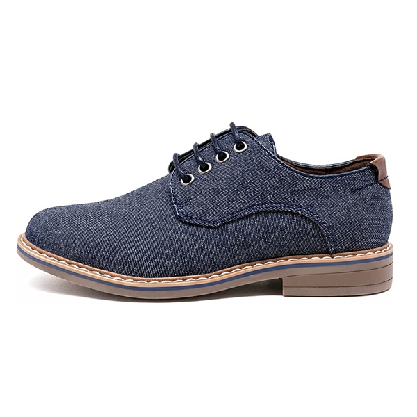 Boys' Causal Denim Lace-Up Oxfords - NAVY - 1