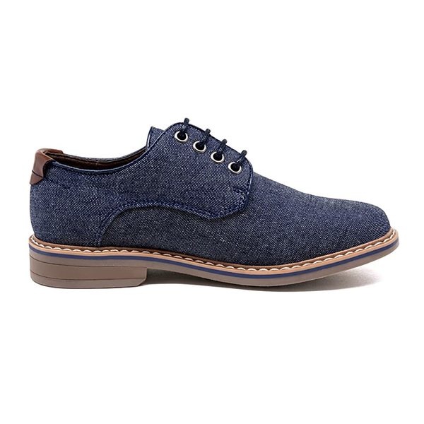 Boys' Causal Denim Lace-Up Oxfords - NAVY - 2