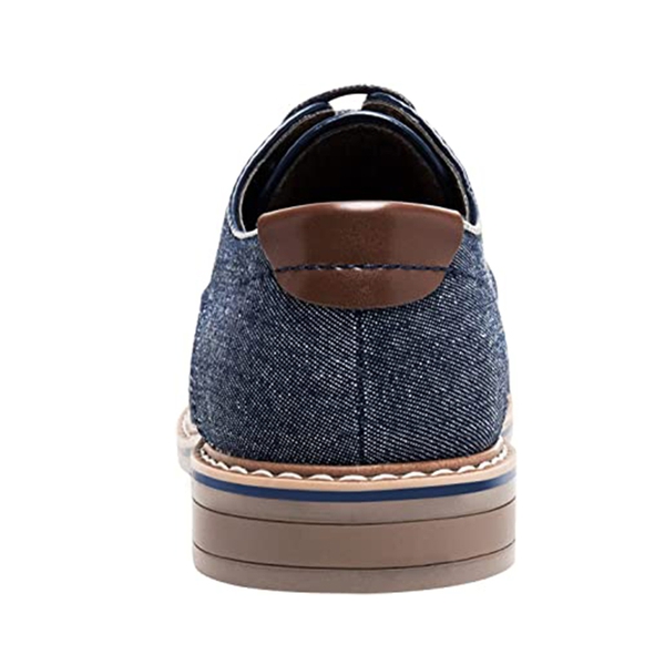 Boys' Causal Denim Lace-Up Oxfords - NAVY - 4