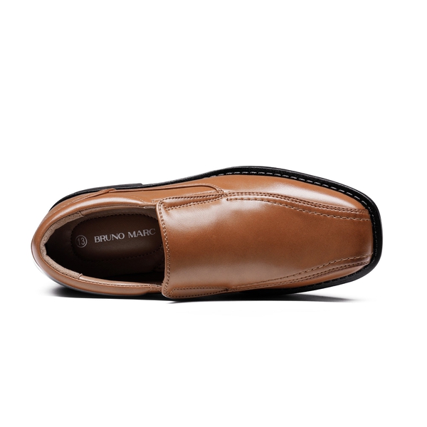 Boys' Memory Foam Dress Loafers - BROWN - 3