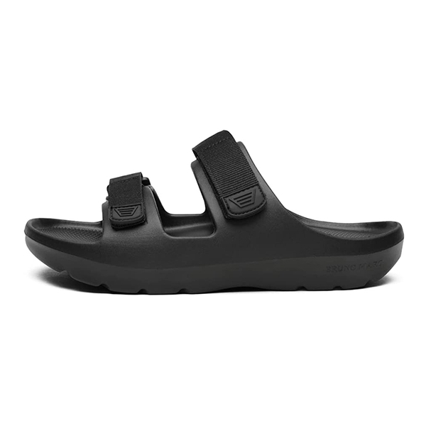 Men's Arch Support Hook Loop Adjustable Slides - BLACK - 1