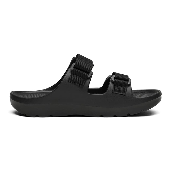 Men's Arch Support Hook Loop Adjustable Slides - BLACK - 2