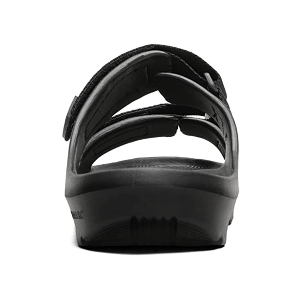 Men's Arch Support Hook Loop Adjustable Slides - BLACK - 4