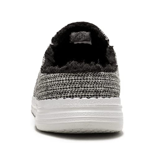 Men‘s Fuzzy Sherpa Lined House Slippers - BLACK - 3