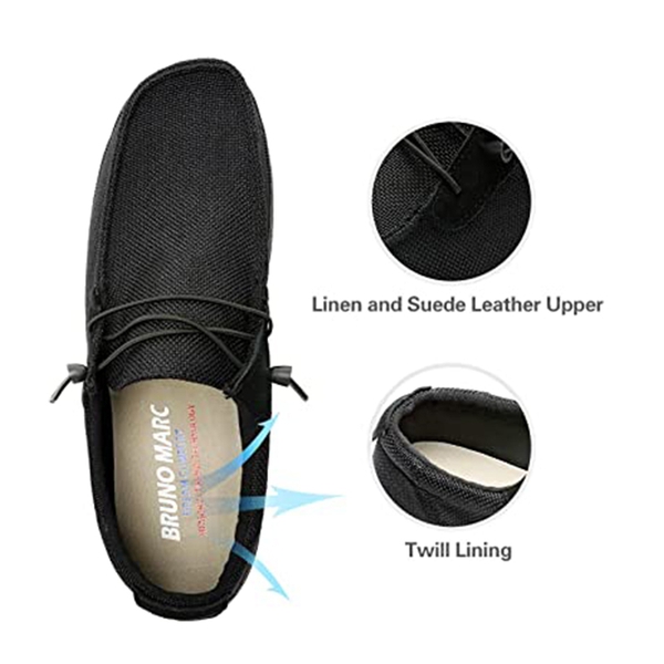 Men's Slip-On Casual Fashion Loafer Shoes - BLACK - 2
