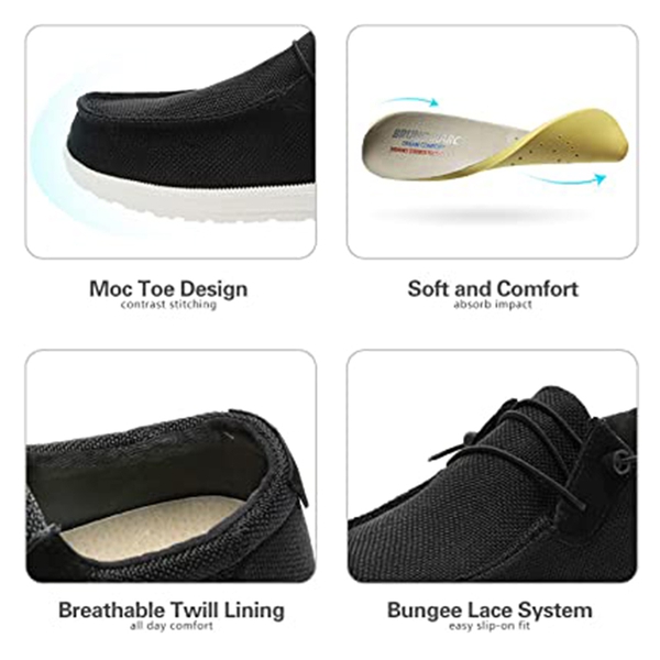Men's Slip-On Casual Fashion Loafer Shoes - BLACK - 4