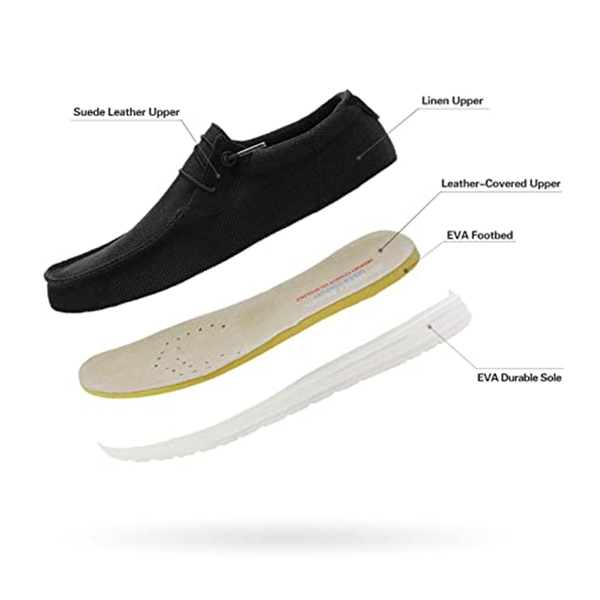 Men's Slip-On Casual Fashion Loafer Shoes - BLACK - 5