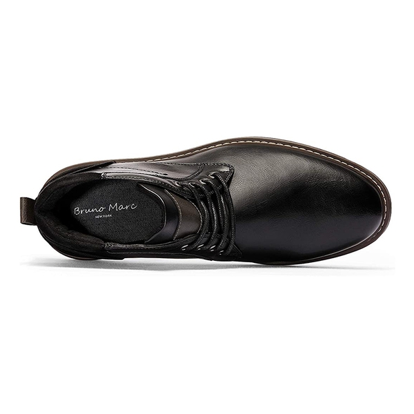 Men's Synthetic Leather Chukka Dress Boots - BLACK - 2