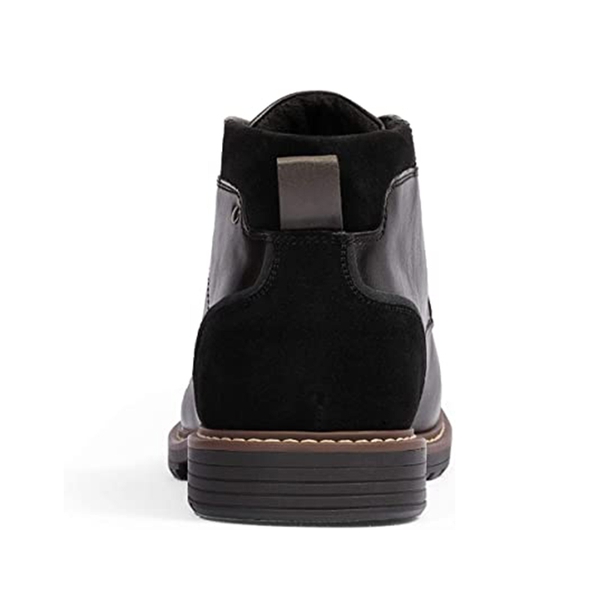 Men's Synthetic Leather Chukka Dress Boots - BLACK - 4