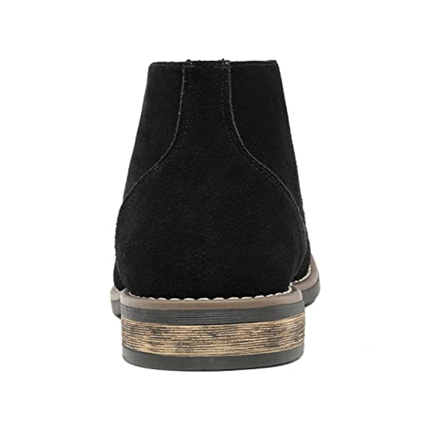 Men's Comfortable Soft Suede Chukka Boots - BLACK - 4