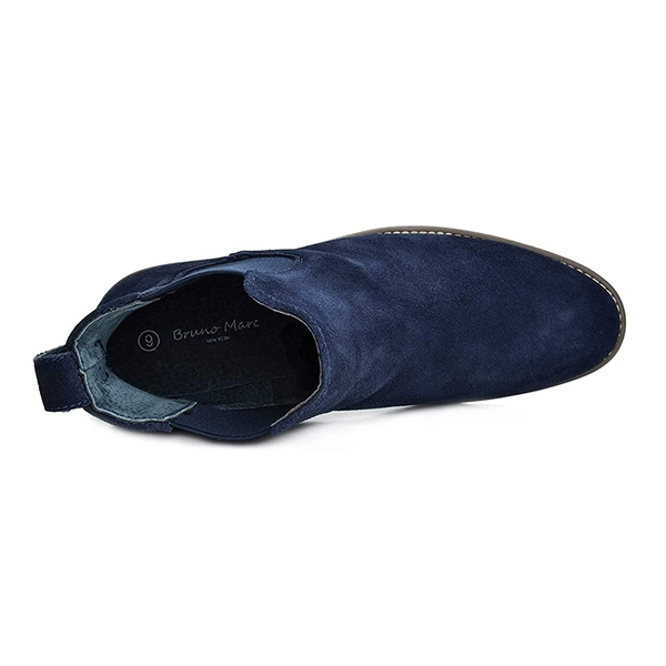 Men's Timeless Suede Leather Chelsea Boots - NAVY - 3