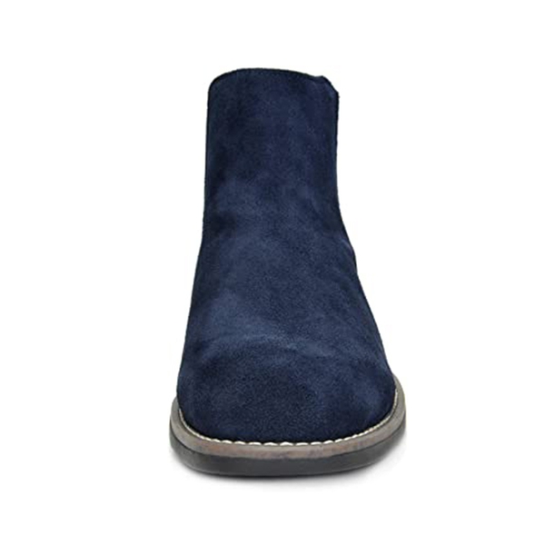 Men's Timeless Suede Leather Chelsea Boots - NAVY - 4