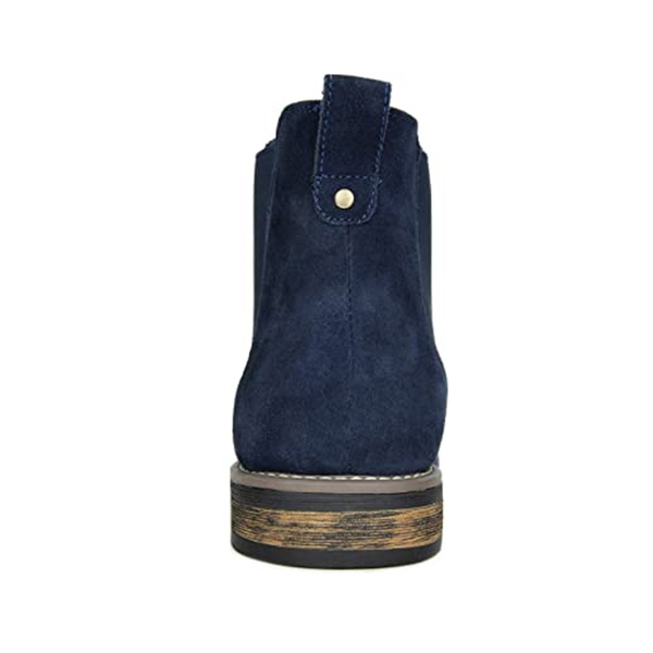 Men's Timeless Suede Leather Chelsea Boots - NAVY - 5