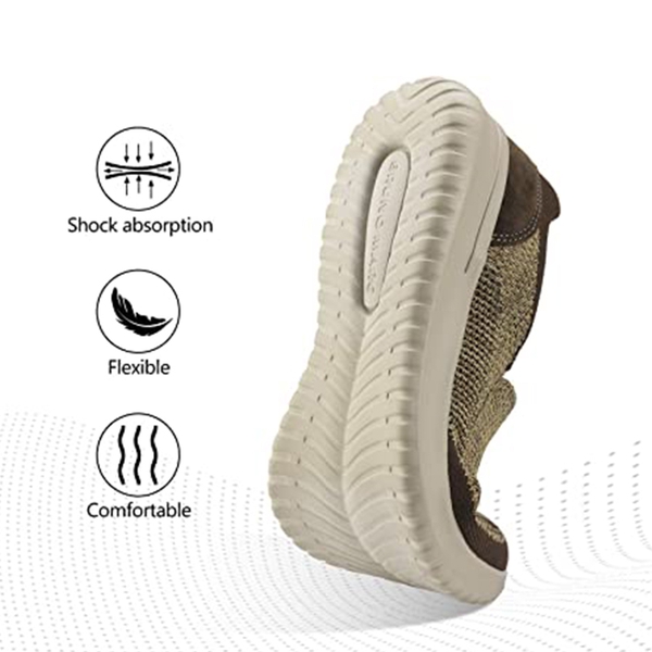 Men's Breathable Walking Sneakers - KHAKI - 3