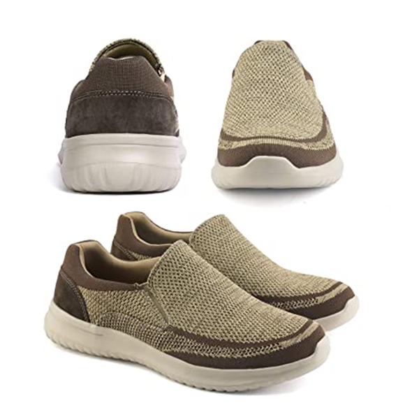 Men's Breathable Walking Sneakers - KHAKI - 1