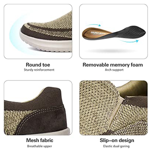 Men's Breathable Walking Sneakers - KHAKI - 4