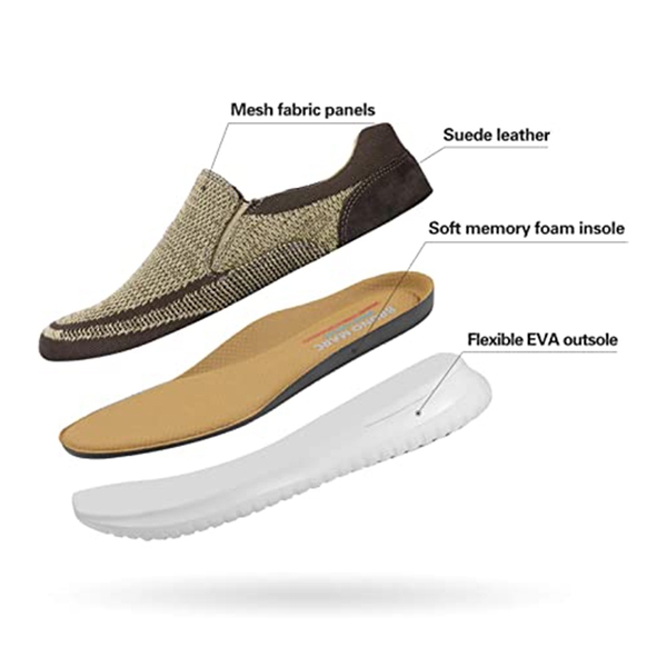 Men's Breathable Walking Sneakers - KHAKI - 5