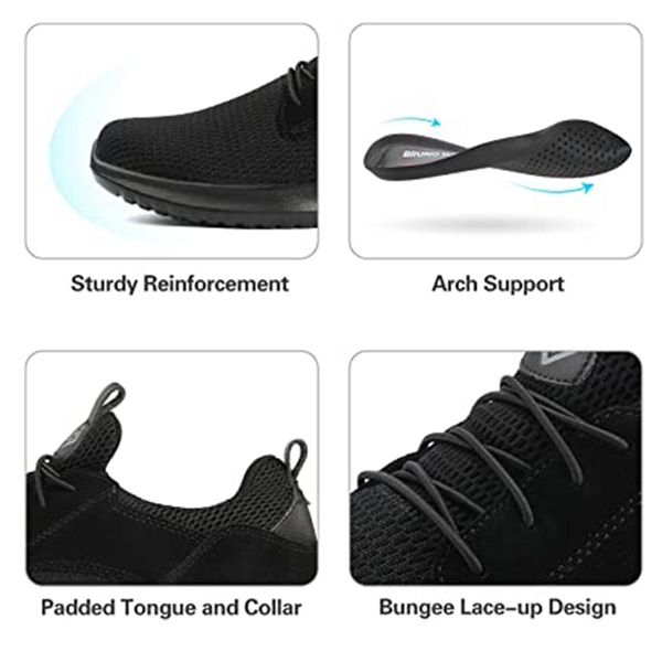 Men's Casual Lightweight Walking Shoes - BLACK - 4