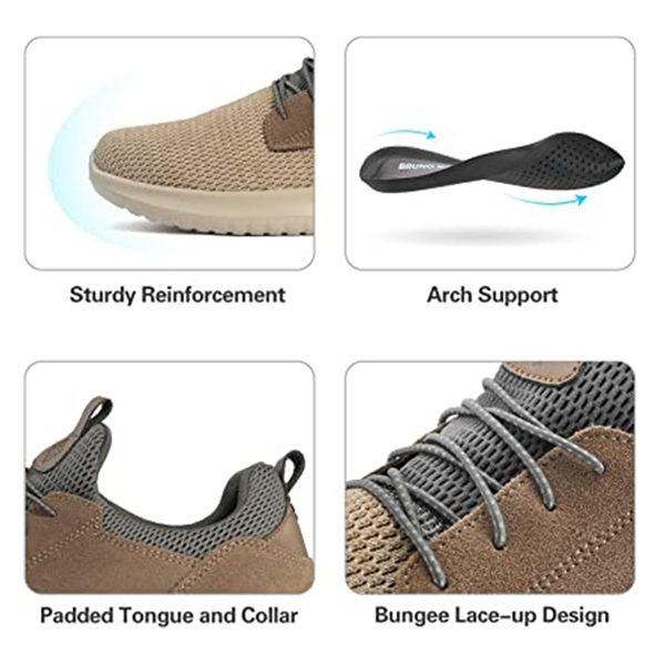 Men's Casual Lightweight Walking Shoes - KHAKI - 4